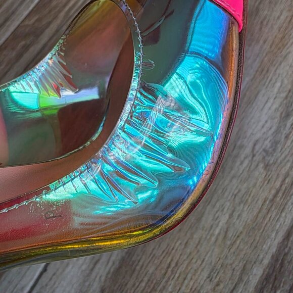 Christian Louboutin Debout 100 Patent Fushia Leather PVC Riviera Pumps. Eur. 37 - Picture 10 of 14
